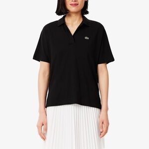 Lacoste ShortSleeve Open Collar Polo Shirt in Black